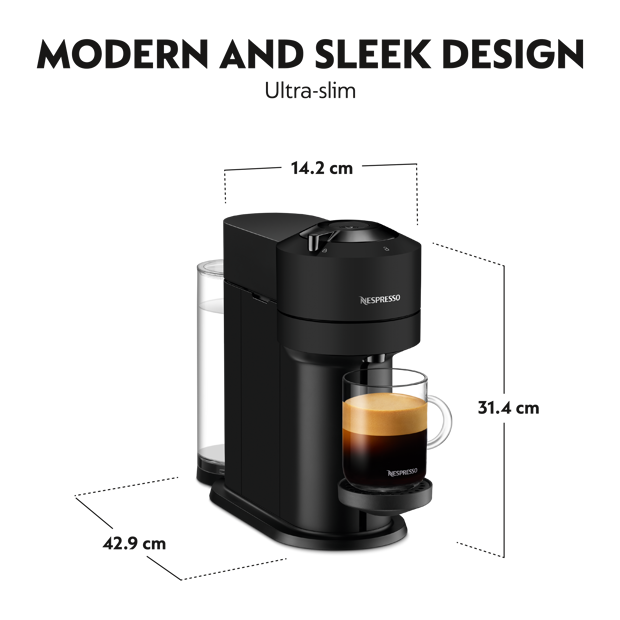 Vertuo Next Matt Black Product Dimensions