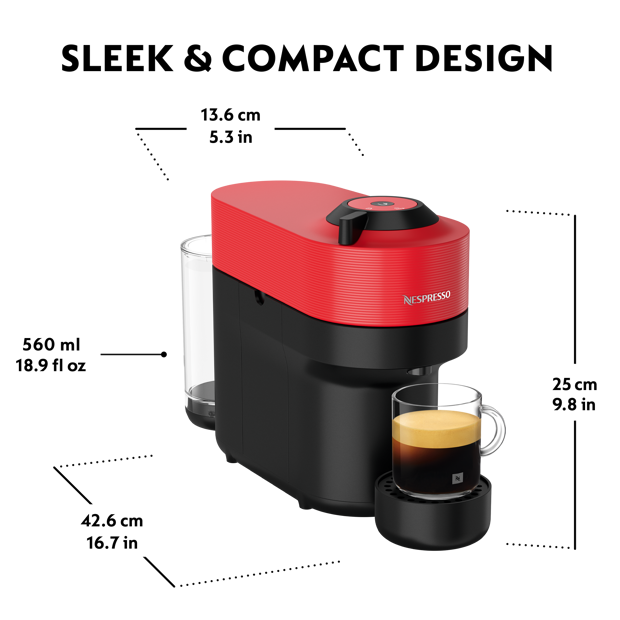 Vertuo Pop Spicy Red Product Dimensions